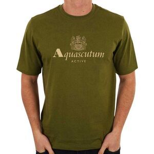 Aquascutum Mens Active Big Logo T-Shirt / Army Green